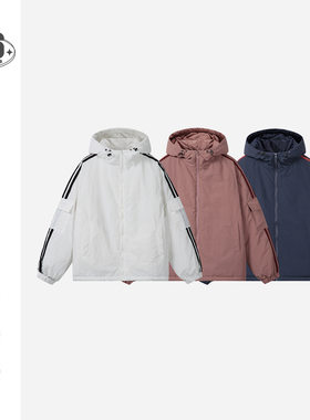 YANSANXIA冬季连帽棉服男秋冬季加厚宽松情侣装保暖棉衣外套M661
