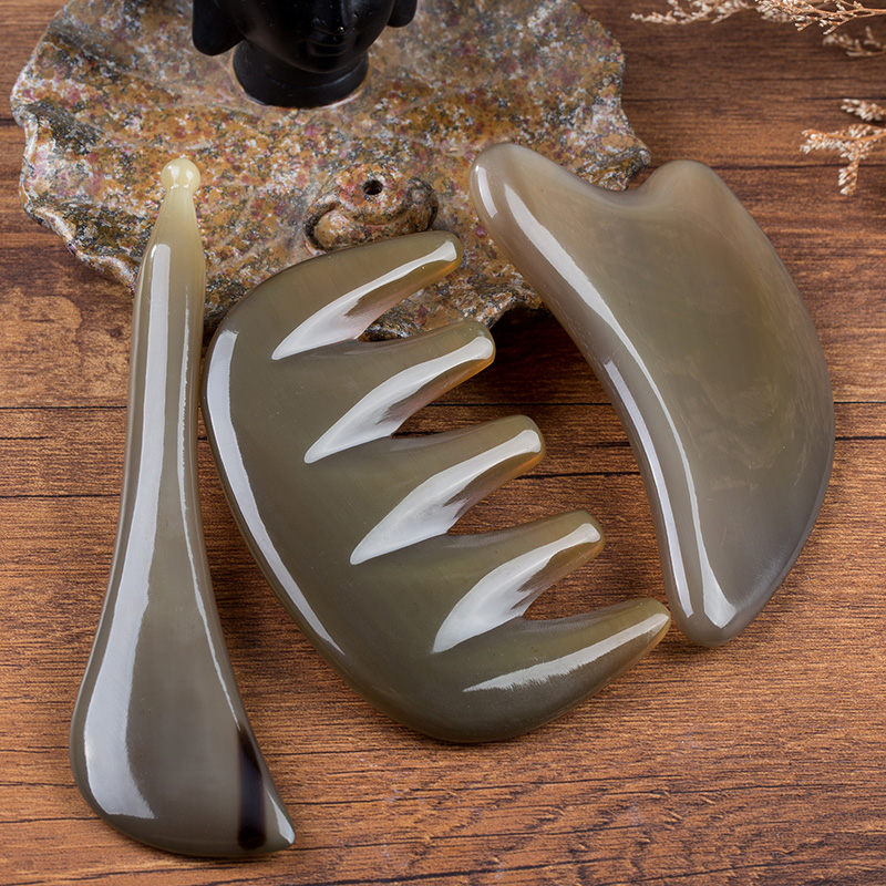 牛角拨筋棒头部刮痧板