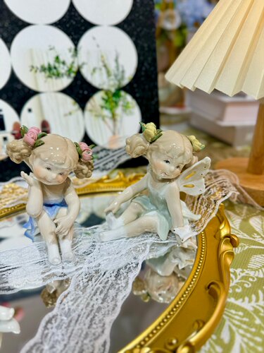 陶瓷摆件可爱花仙子小天使装饰品摆件儿童房样板房少女心卡通礼物