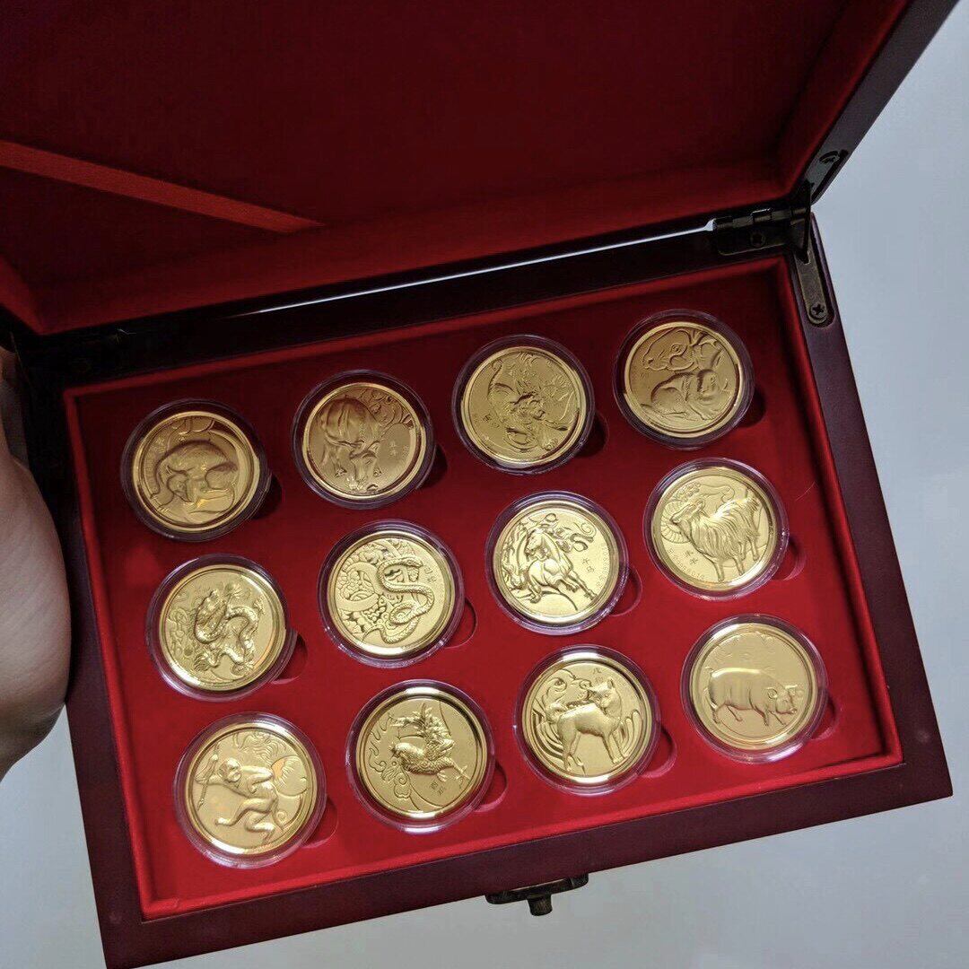 蛇年十二生肖纪念币银金箔黄金金币金章行银行活动公司伴手礼品