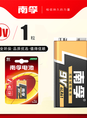 南孚电池9V碱性九伏方块叠层干电池万用表玩具1节6LR61 6F22
