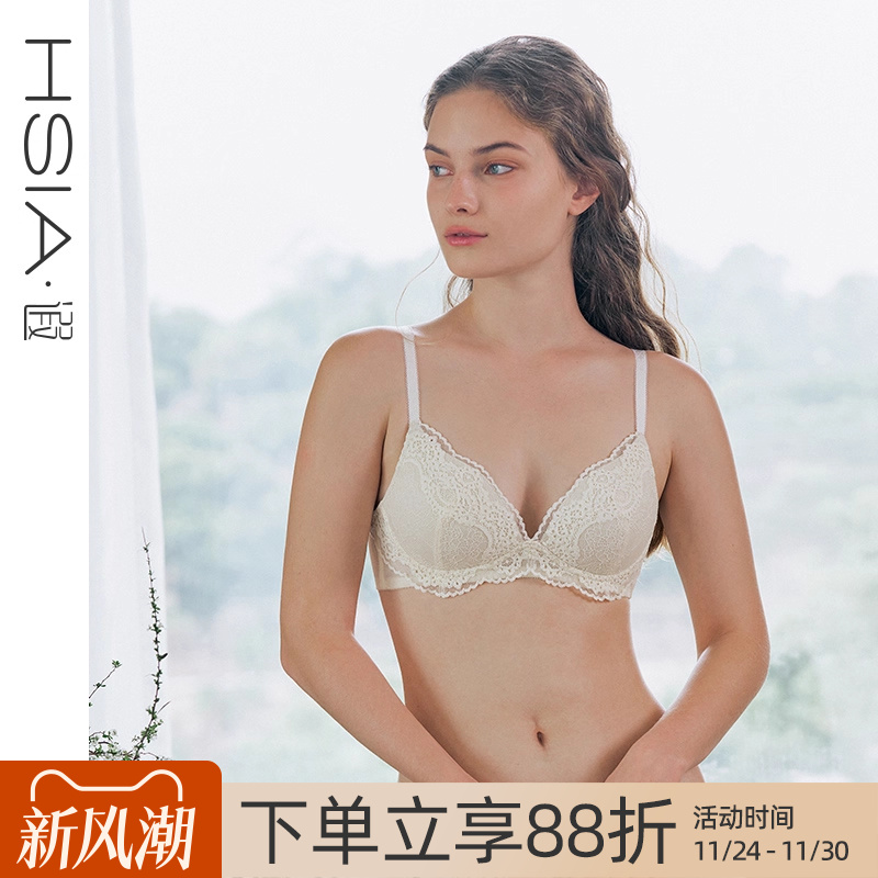 3/4上薄下厚仿刺绣蕾丝文胸