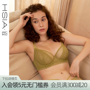 大胸显小文胸 魅力几何 遐内衣女微聚拢胸罩双肩带提拉轻薄款