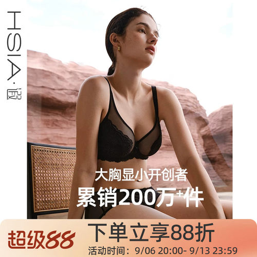 遐【倾城之恋】大胸显小全罩杯文胸防下垂大码显瘦蕾丝薄款内衣女