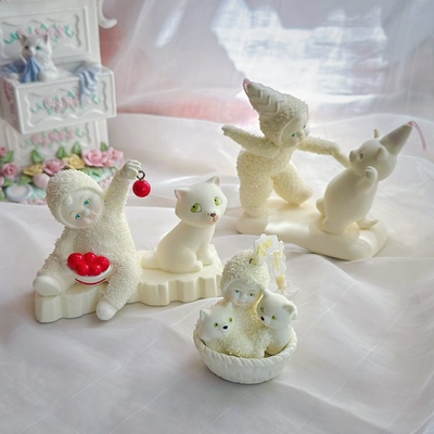 Department56陶瓷雪娃猫咪工艺品
