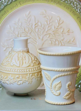 LENOX陶瓷浮雕花瓶花盆工艺品
