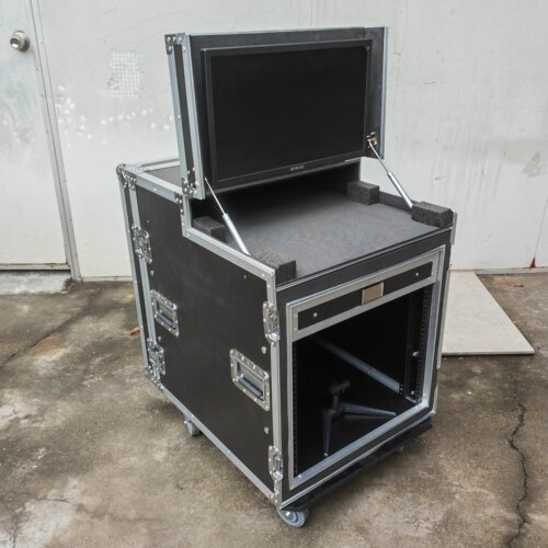 航空箱防震机柜服务器电脑主机规格8U+2U抽屉+显示器中深600mm