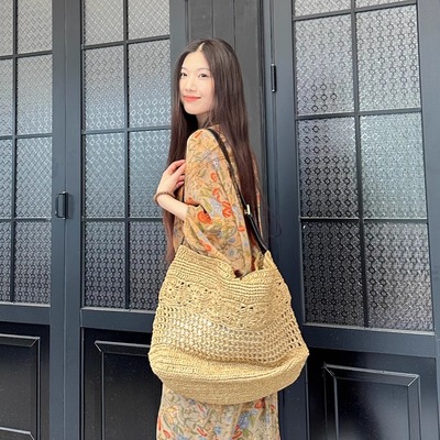 COTEMP复古编制钩针单肩大包