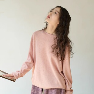 io adesso futura  浪漫调色盘 植物染羊绒圆领针织毛衣