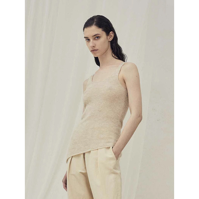 Cha  | Cortana 24早秋 LENA羊驼羊毛不规则下摆针织背心