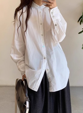 Cha 官方 | NITTO 25秋冬 ROSIE 意大利手工薄绉棉舒适白色衬衫