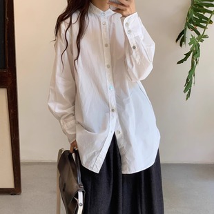 官方 意大利手工薄绉棉舒适白色衬衫 NITTO ROSIE 25秋冬 Cha