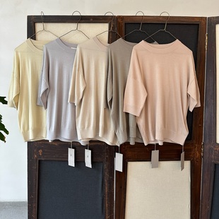 futura春夏丝羊毛休闲针织短袖 adesso 多色 打底系列｜io 经典