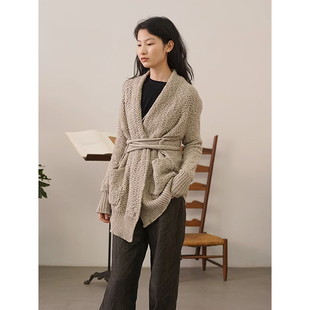 Cha 官方 | Daniel Andresen DADEL CARDIGAN 粗针围裹式绑带针织