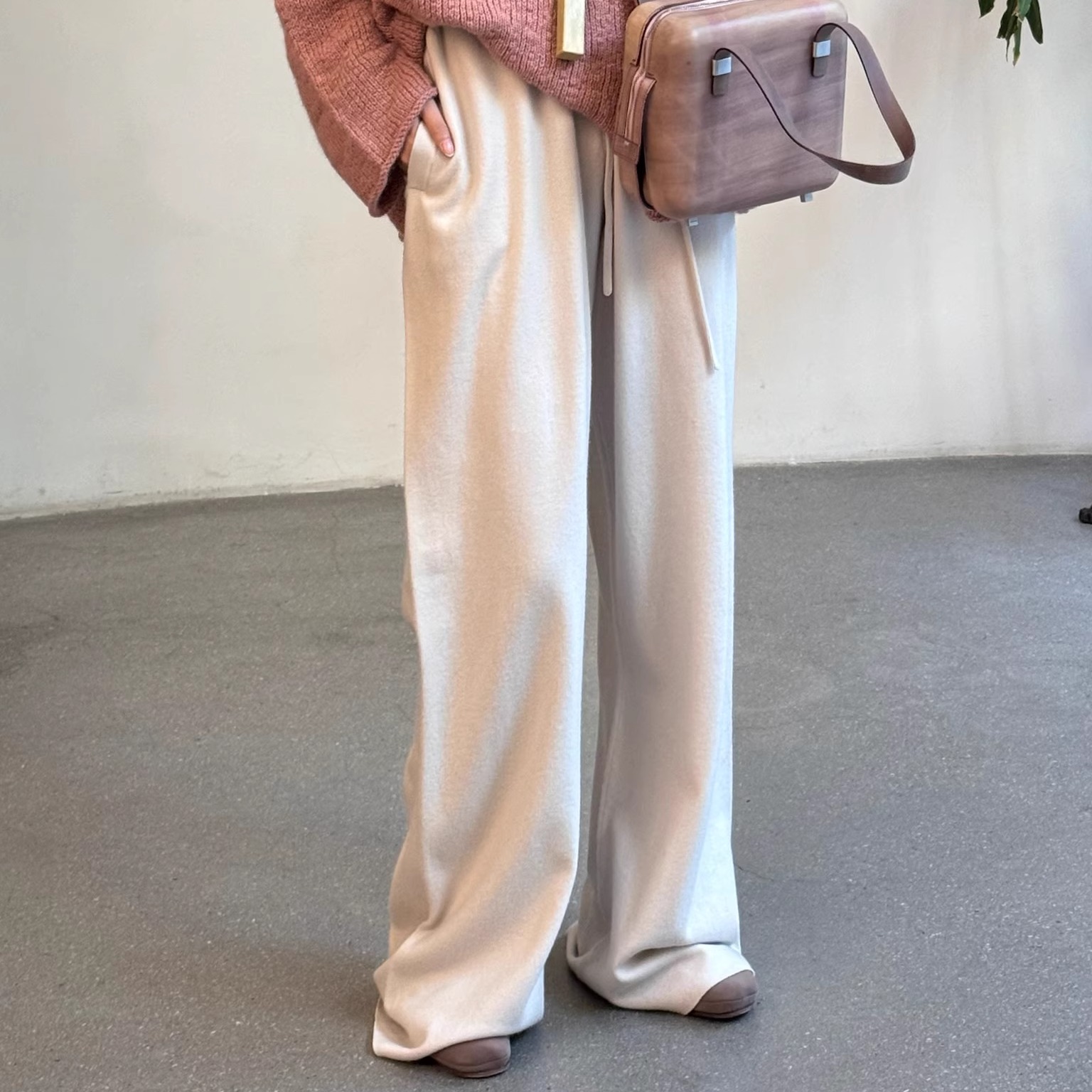 Cha 官方 | Extreme Cashmere 25秋冬 Slough 羊绒弹力针织直筒裤