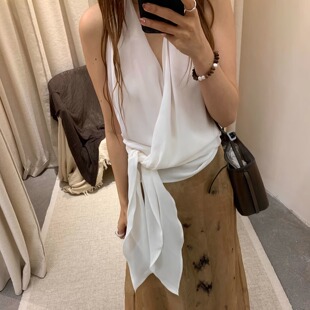 Cha 官方 | Cortana 婚纱礼服系列 CAIRO TOP 真丝挂脖围裹上衣