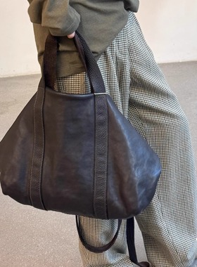 Cha 官方 | GUIDI RT01 Duffle Bag 棕色植鞣革马皮旅行包单肩包