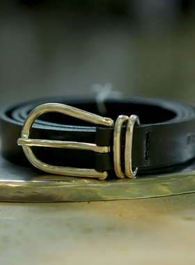 Cha 官方 | Werkstatt Munchen 植物鞣真皮925银双环扣可调节腰带