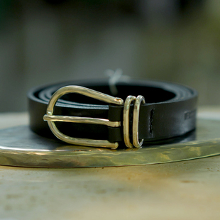 Cha 官方 | Werkstatt Munchen 植物鞣真皮925银双环扣可调节腰带