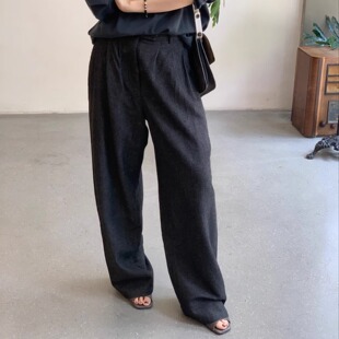 Jifei Aviva Xue 25秋冬 Cha 斜纹牦牛绒三褶混纺羊毛裤 官方