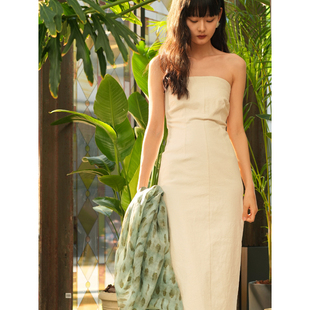 Cha 官方 | Cortana Canvas 棉质抹胸修身连衣裙