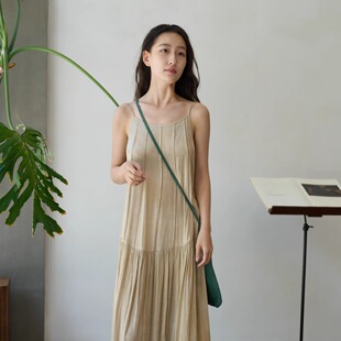 Cha 官方 | Mutedance 25SS 植物染真丝拼接连衣裙