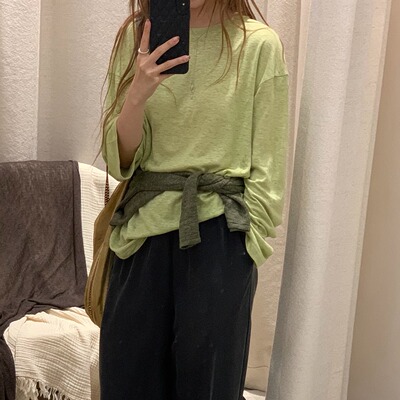 Cha 推荐 | io adesso futura  比利时亚麻针织松弛长袖T恤