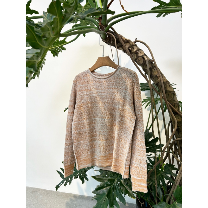 TAMARILLO混橘色圆领套头针织衫