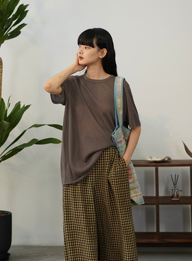 Cha 官方 | swaying 24早秋 灰绿色华夫格无缝廓形T恤