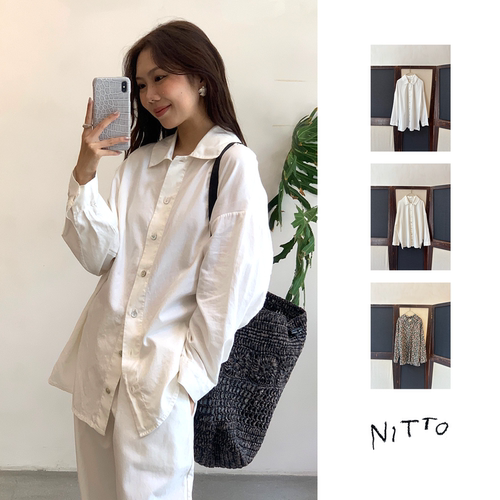 Cha 官方 | NITTO 25秋冬 CLAUDIA意大利棉手工翻领长袖衬衫 多色