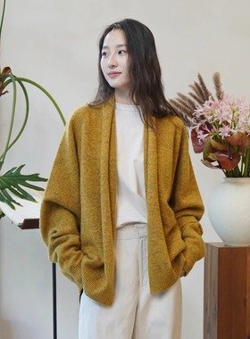 Cha官方 | 瑞士FRENCKENBERGER 25秋冬 羊绒羊毛混纺夹花短款开衫