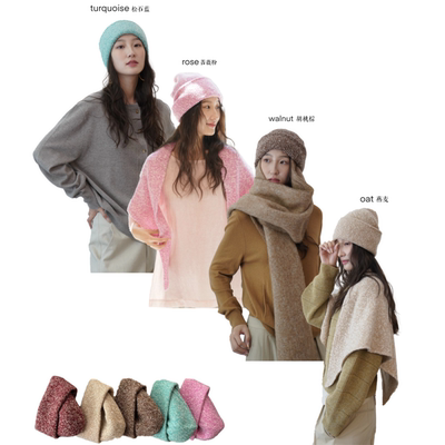 Cha 官方| io adesso futura 苏格兰邓肯初剪羊毛夹花针织帽 多色