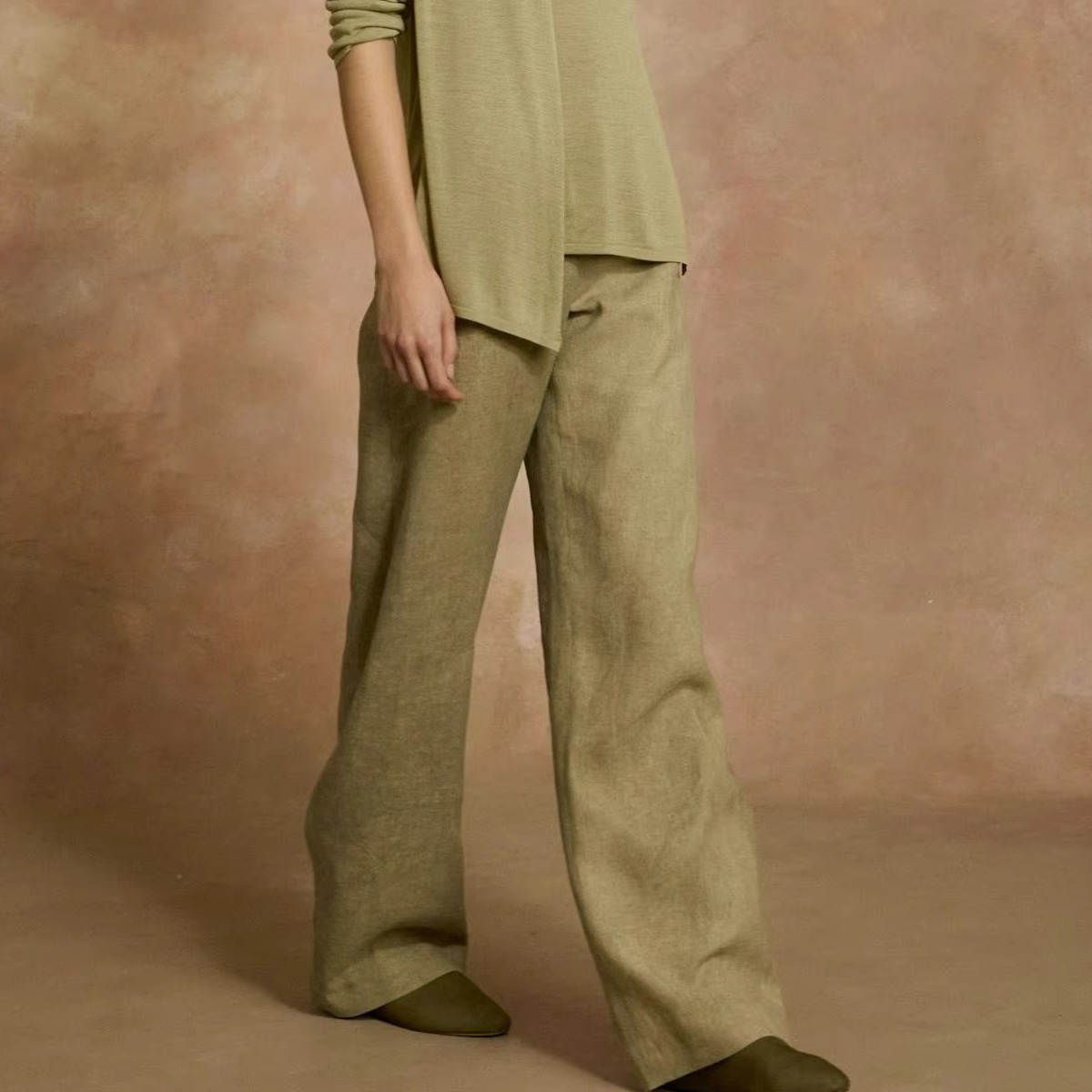 Cha 官方 | Cortana 25早春 CALI 亚麻弯刀高腰长裤