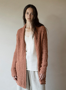 Cha 官方 | Daniel Andresen durio 橘红色亚麻针织外套