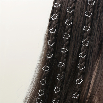 30pcs欧美TEUMSHEIN爆款DIY假发脏辫饰品配件镂空x星星辫子接发环