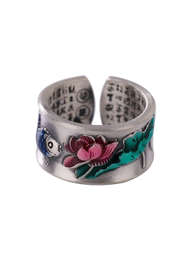 乡恋情女纯银戒指民族风