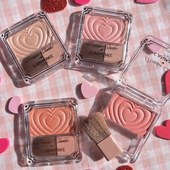 日本砍妹canmake井田2024年夏季 限定心跳爱心腮红自然光泽带刷子