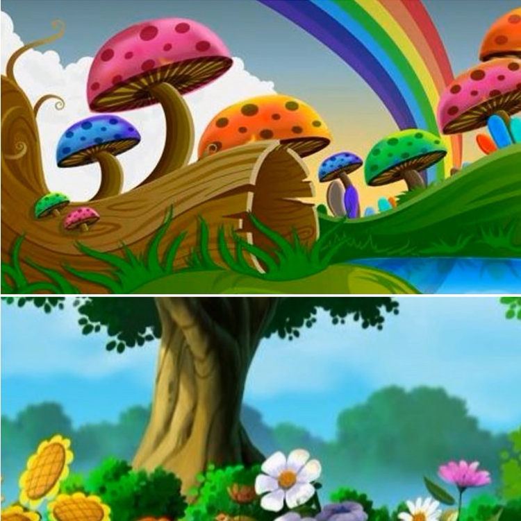 儿童故事小猪变干净了表演背景led视频绿色森林 幼儿园六一儿童节