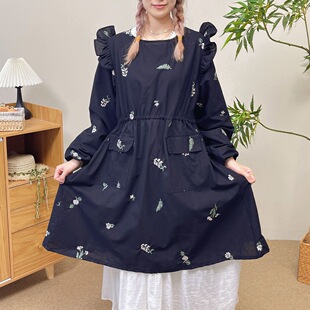 新款韩版罩衣刺绣防污泼水防外穿围裙厨房做饭时尚家用成人工作服