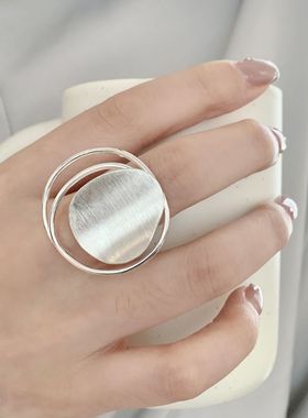 【两件包邮】个性拉丝哑光雾面不规则线条戒指女小众设计感嘻哈开