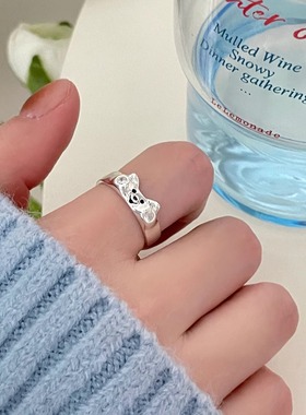 【两件包邮】可爱汪星戒指女精致灵动时尚甜美小狗开口指环网红创