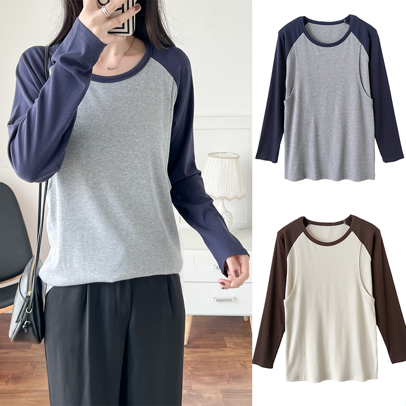 侧开口哺乳衣外穿打底衫