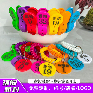 麻辣烫号码牌数字手牌餐饮排队叫号出餐牌带夹子寄存编号