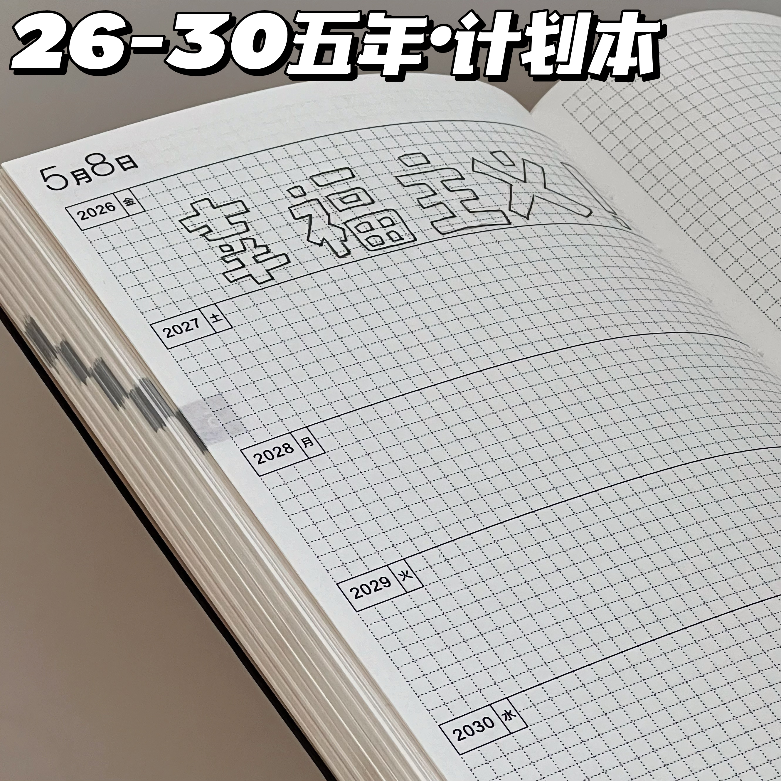 2026-2030五年棕色日程计划本