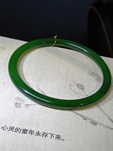 和田玉碧玉俄料七号坑红皮老料老坑碧玉叮当镯