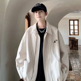 新款秋冬纯色原创大码港风宽松夹克外套男J852P88控128，男装夹克，电商A029