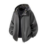 二开秋冬白底立体图大码绣花拼接连帽夹克外套男J866P78控128，男装夹克，电商A029