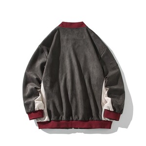 秋冬白底平铺大码绣花拼接夹克外套棒球服 男 J863 P88 控138图片