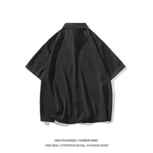 冰丝夏季新款白底平铺大码拼接衬衫纯色衬衣男C656 P45 控58图片