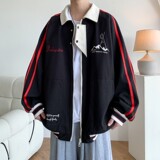新款撞色原创港风大码宽松棒球服夹克外套男J833P108控168，男装夹克，电商A029